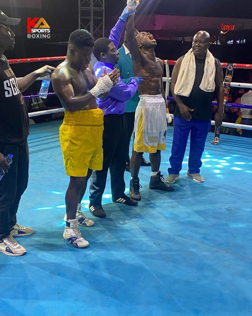 Samuel Martei Laryea AKA Eagle Eye defeated Mustapha Appiah by knockout to improve his record to 9-1-1, building strong momentum in his professional campaign. Who’s next for him ?
#kasportsboxing #boxingnews #worldboxing #boxingtraining #kboxtv #acetvboxing #samuelmarteilaryea