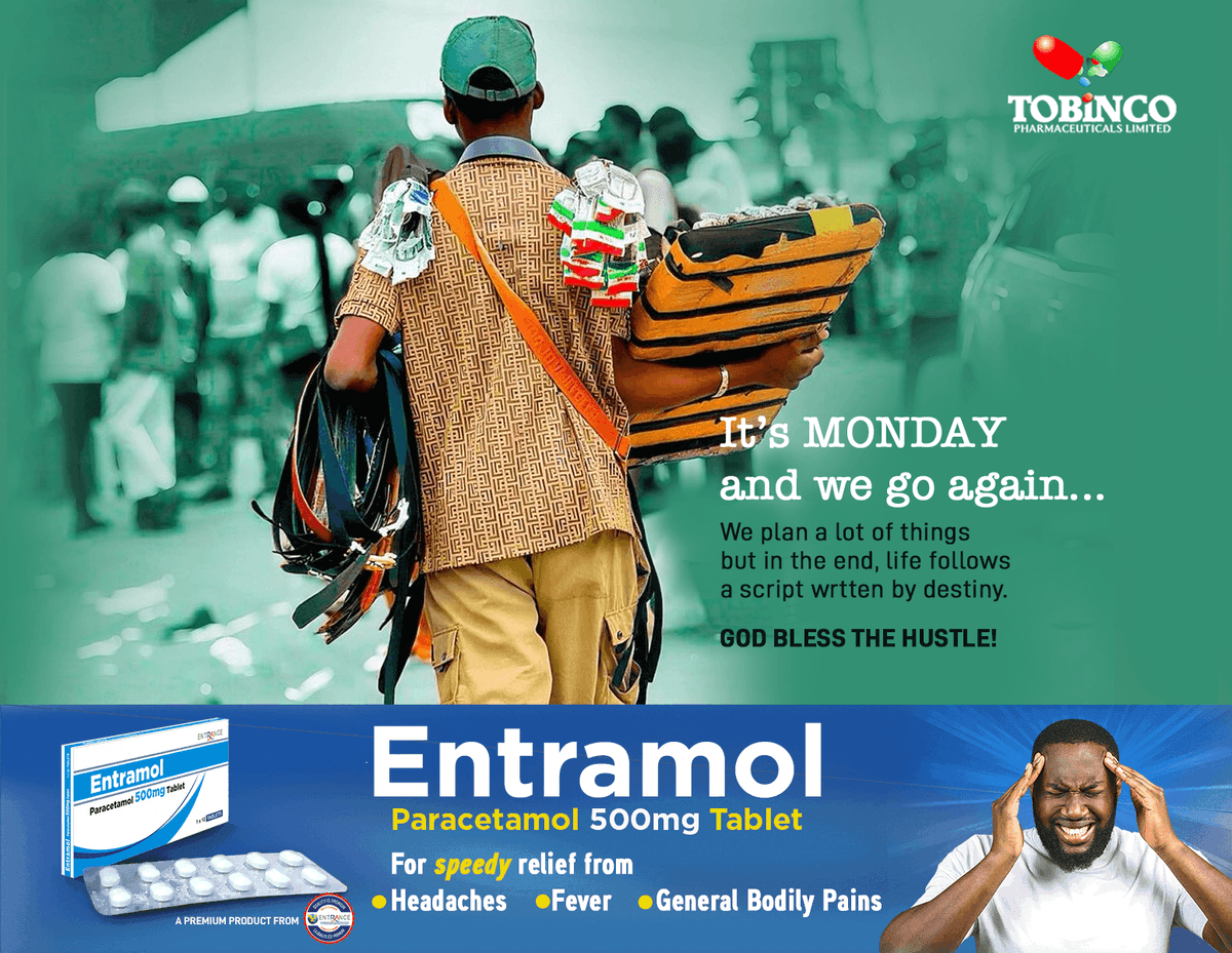 Tobincopharmacy's tweet photo. It's Monday morning and we go again.
We plan a lot of things but in the end, life follows a script wrtten by destiny. GOD BLESS OUR HUSTLE.
#mondayvibe #MondayMorningRush #Entramol #WendyShay #BlackStars https://t.co/WpZSFjDSjC