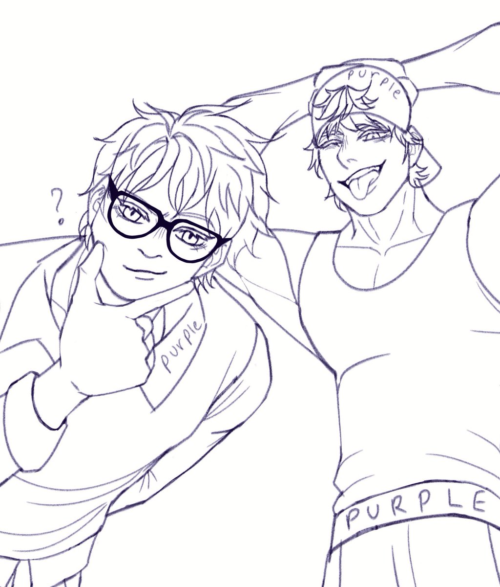 purple_cloudart's tweet photo. I’m so slow to trends😭
Anyways, here’s nerdjo fratjo wip

#fyp #nerdjo #fratjo #gojofanart #gojo #jjkfanart #jjk https://t.co/dUr4X2IytG