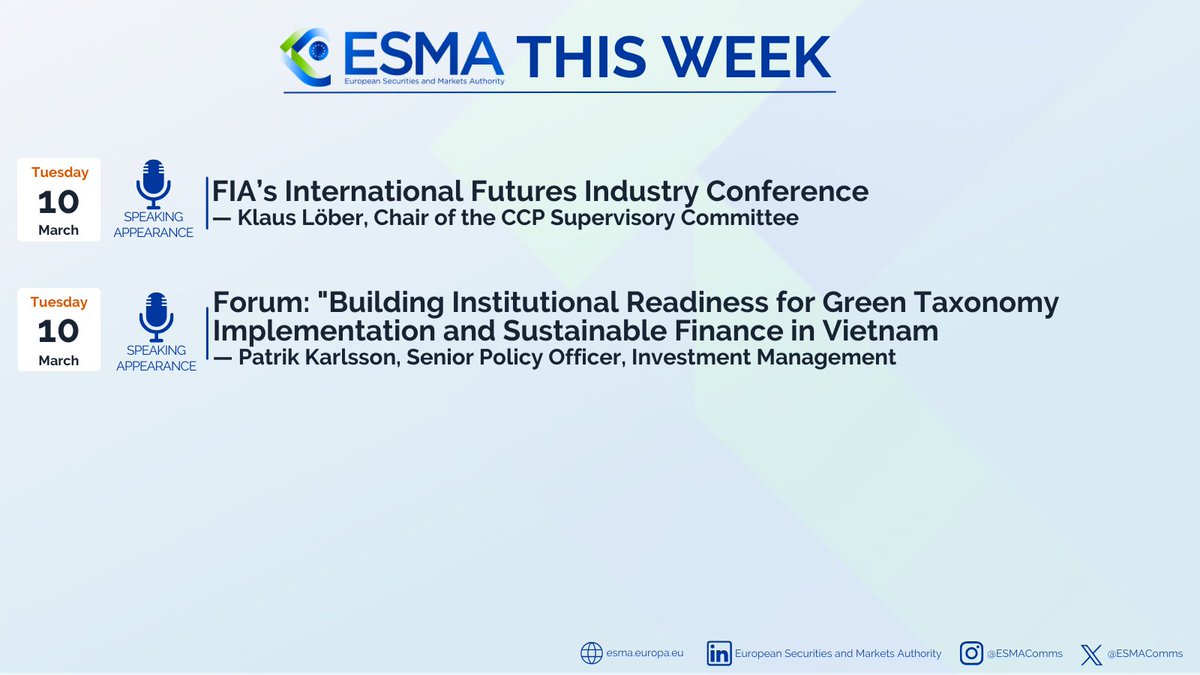 ESMA - EU Securities Markets Regulator 🇪🇺 tweet media
