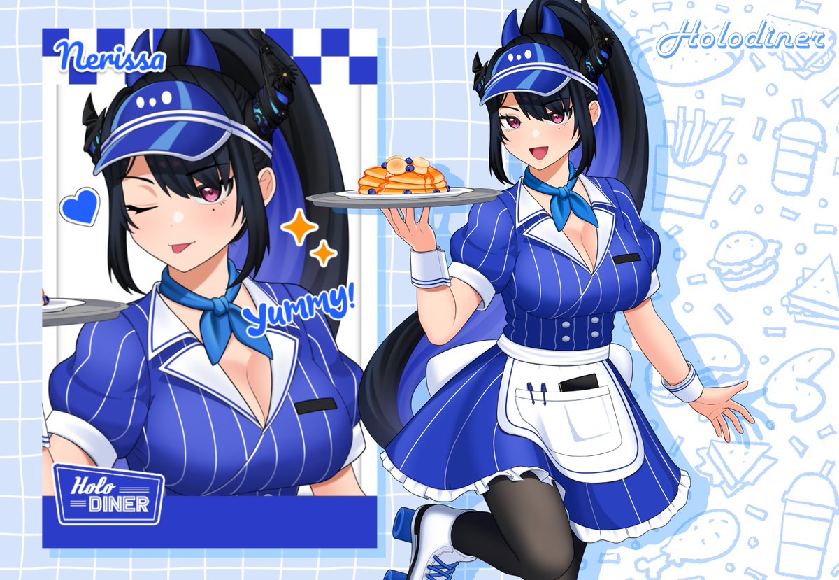 ruruvah's tweet photo. Introducing one of the two Holodiner waitress, Nerissa Ravencroft! 🥞

#RavenCrafts #Holodiner #comifuro22 https://t.co/HGmDvma0wM