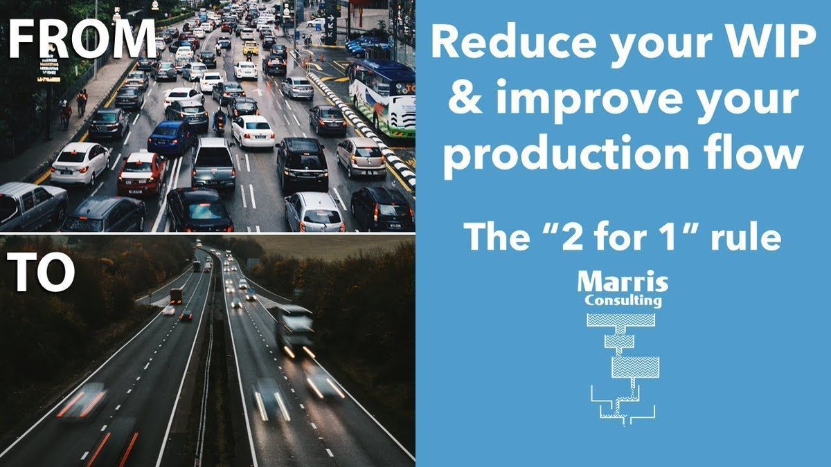 PMarris's tweet image. Reduce Work In Progress and lead times easily with the "2 for 1 Rule". Its easy! A 100 second video summary by @PMarris 
youtu.be/CCeC7QIScJs 
#Lean #TheoryOfConstraints #CommonSense #Flow #2for1rule