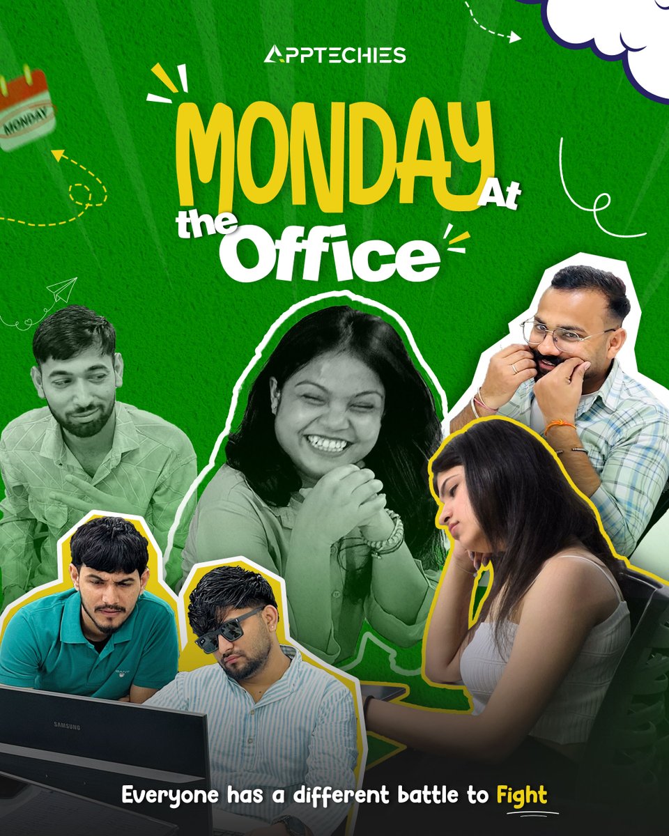 apptechies's tweet image. MONDAY AT THE OFFICE 😅
.
Everyone has a different battle to fight.
.
#MondayMood #OfficeLife #DeveloperLife #DigitalMarketingLife #StartupLife #MarketingHumor #TechLife #WorkMemes #Apptechies