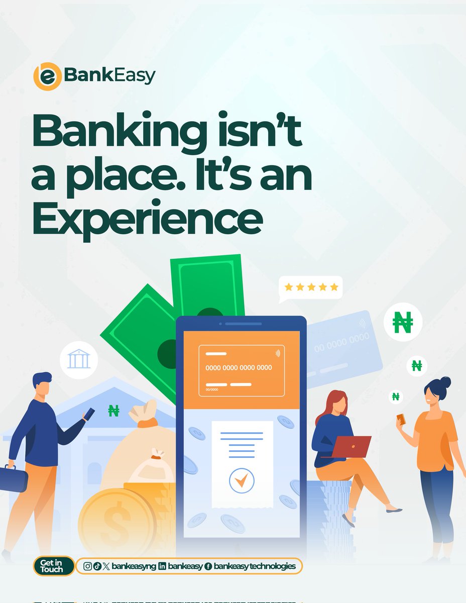 BankeasyNG's tweet image. Modern banking doesn’t live in buildings — it lives in apps, APIs, and experiences. 

With Bankeasy BaaS, we’re powering the future of digital finance. 

#Bankeasy #FutureOfBanking #BankeasyBaaS