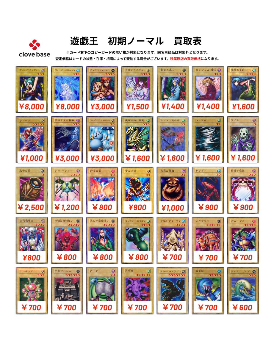 🔯 遊戯王 初期ノーマル買取表 🔯】 ヴィシュワ・ランディー 8000
