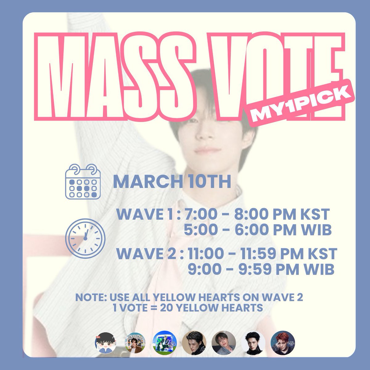 📢 MASS VOTE MY1PICK

พรุ่งนี้เรามีนัดแมสโหวตกันนะคะ ‼️
(🗳️) fsn-app.my1pick.com/app/link/theme…

📆 March 10th 2026

★ รอบ 1 : ⏰ 17.00 - 18.00 น.
★ รอบ 2 : ⏰ 21.00 - 21.59 น. 

#โหวตเพื่อเจโน่ #VoteforJENO