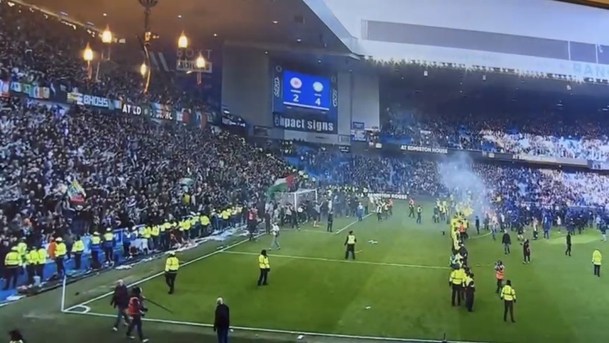 My mate sent me a picture of the Ibrox trouble yesterday but he didn’t tell me he took it off his TV and I thought Rangers had installed a chandelier in the away end