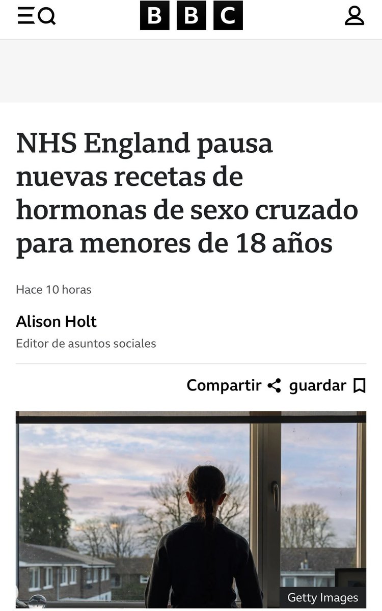 El Sistema de Salud Inglés (NHS) ha suspendido la indicación de hormonas sexuales cruzadas a jóvenes de 16 y 17 años que cuestionan su género por considerar que la evidencia en la que se basa es extremadamente débil.

bbc.com/news/articles/…
