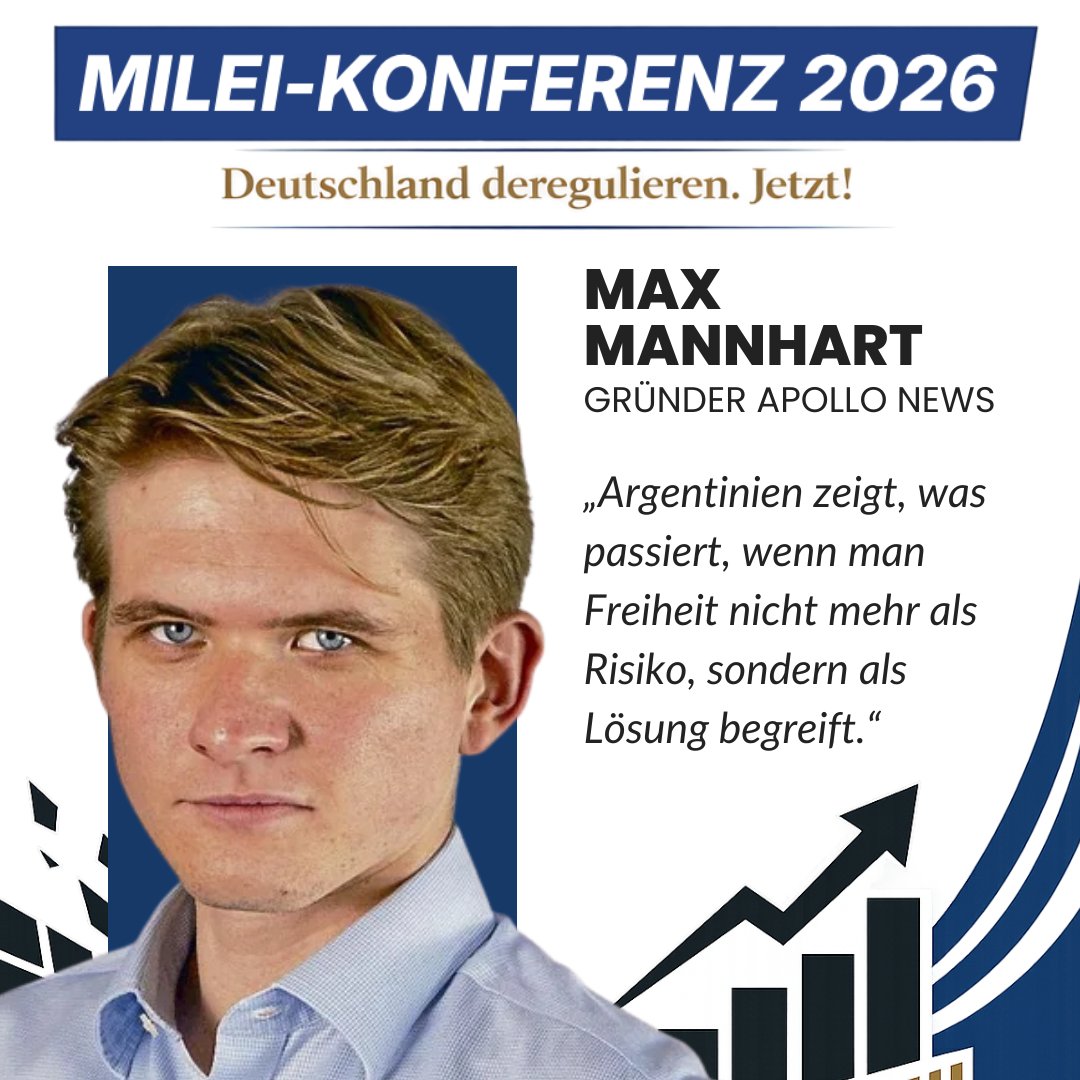 Er ist Anfang 20 –
und hat bereits ein eigenes freiheitliches Nachrichtenportal aufgebaut.
Während viele Medien immer staatsnäher werden, setzt <a href="/maxmannhart/">Max Mannhart</a>  mit <a href="/apollo_news_de/">Apollo News</a>  auf etwas anderes:
➡️ unabhängigen Journalismus
➡️ wirtschaftliche Freiheit
➡️ offene Debatten

🎤