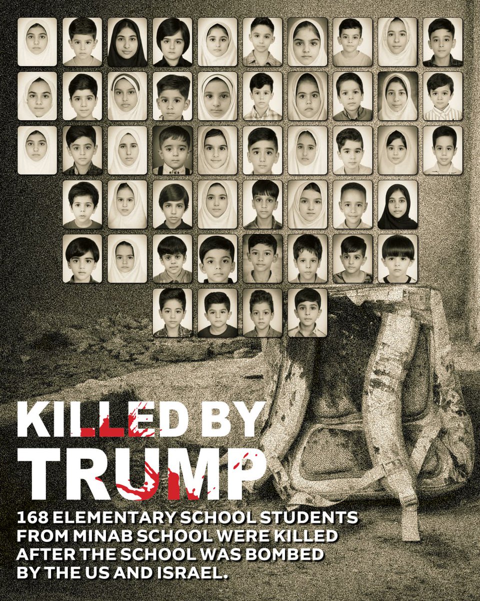 MehrnewsCom's tweet photo. 168 elementary school students from #Minab school killed by Trump

#MINABSCHOOL
#minabmassacre https://t.co/ZmSdyh5AJi