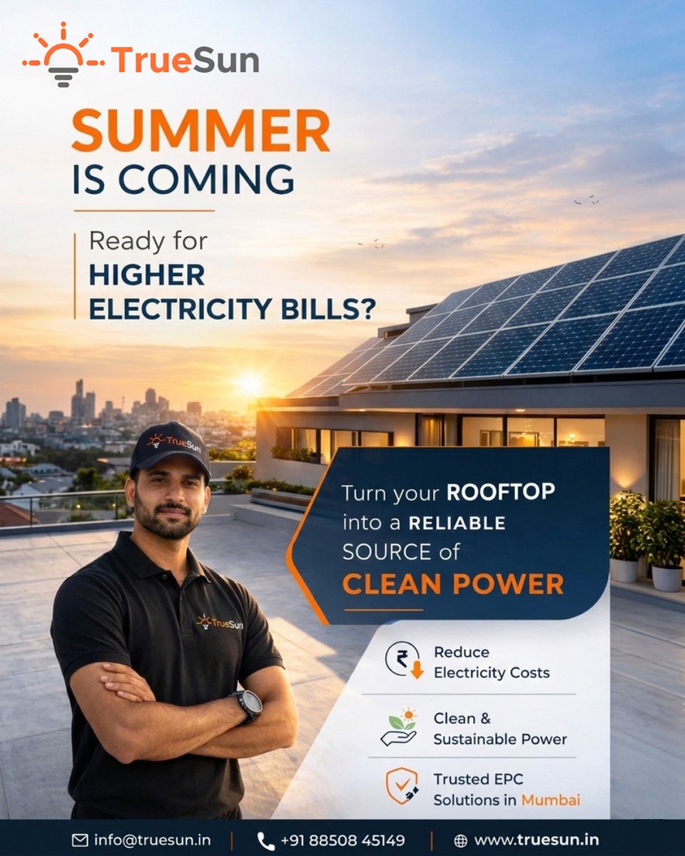 Every summer electricity bills go up… but yours doesn’t have to.

Rooftop solar helps you generate clean and reliable power.

Install rooftop solar with TrueSun Energy today.

#solarpanels #gosolar #solarenergy