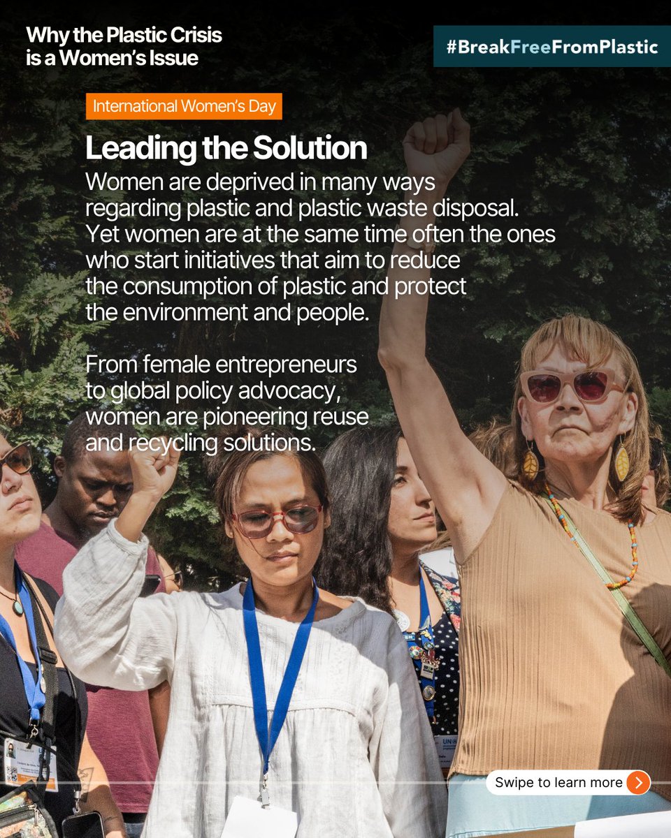 brkfreeplastic's tweet image. The plastic crisis affects everyone, but it doesn't affect everyone equally. 🌍 This #InternationalWomensDay, we are highlighting how the plastic crisis affects women. 

It’s time to demand systemic change. ✊✨

#IWD2026 #BreakFreeFromPlastic #EnvironmentalJustice