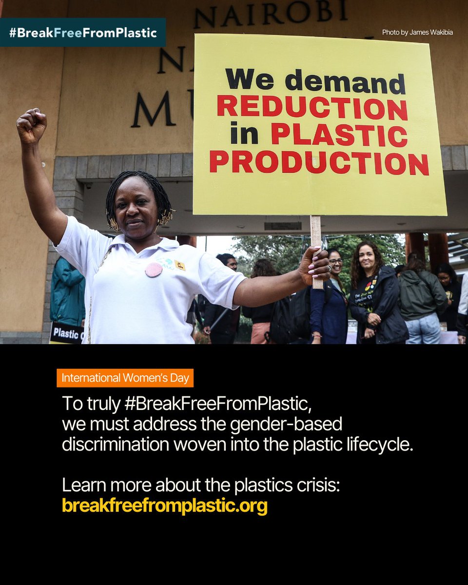 brkfreeplastic's tweet image. The plastic crisis affects everyone, but it doesn't affect everyone equally. 🌍 This #InternationalWomensDay, we are highlighting how the plastic crisis affects women. 

It’s time to demand systemic change. ✊✨

#IWD2026 #BreakFreeFromPlastic #EnvironmentalJustice
