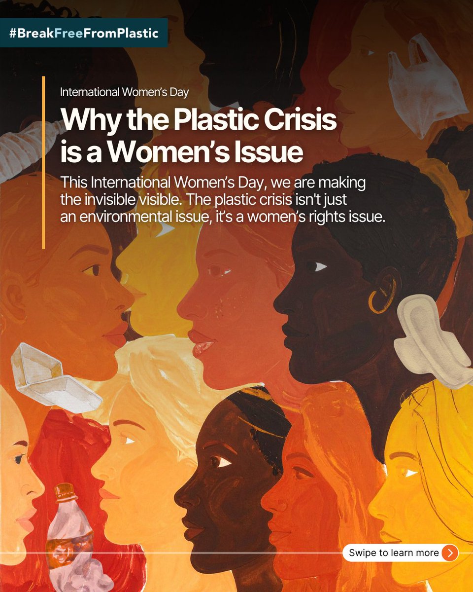 brkfreeplastic's tweet image. The plastic crisis affects everyone, but it doesn't affect everyone equally. 🌍 This #InternationalWomensDay, we are highlighting how the plastic crisis affects women. 

It’s time to demand systemic change. ✊✨

#IWD2026 #BreakFreeFromPlastic #EnvironmentalJustice