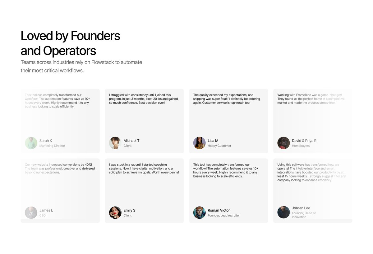 Social proof UI(Testimonials)