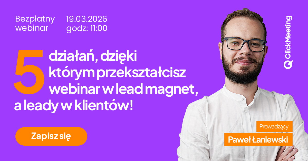 clickmeeting's tweet photo. 🔥 81 000 leadów w ciągu roku. Dowiedz się jak podczas webinaru. Tyle pozyskał jeden z organizatorów webinarów na ClickMeeting w 2025 roku. Wyłącznie dzięki webinarom.
💥 Najlepsi eksperci lead generation stosują 5 konkretnych działań — od budowy formularza rejestracyjnego po sekwencję follow-up po evencie.
⚡️ 19 marca o 11:00 pokażmy Ci te działania krok po kroku.
Dowiesz się między innymi:
 → Jak zbudować stronę rejestracyjną, która segmentuje leady już na wejściu
 → Jak poprowadzić webinar tak, żeby CTA pojawił się naturalnie
 → Jak wygląda follow-up, który zamienia uczestników w klientów w 48 godzin.
Udział bezpłatny. Nic do instalowania.
Link do rejestracji w komentarzu 👇

#marketing #webinar #leadgen