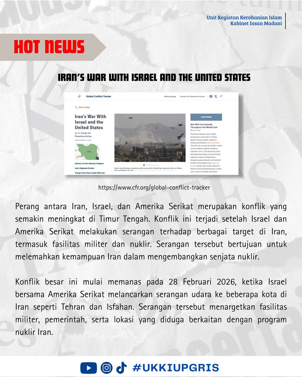 ukkiupgris's tweet photo. [ PAMFLET ISSUE ]

Situasi ini tidak hanya melibatkan dua negara, tetapi juga meluas ke wilayah lain melalui serangan terhadap fasilitas energi dan keterlibatan kelompok yang didukung Iran. https://t.co/lCyPvsupYI