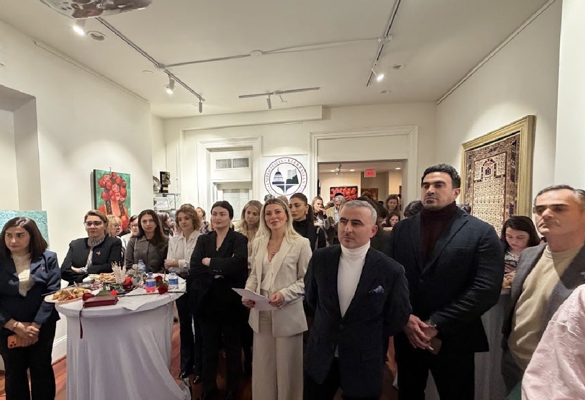 CDD_Foundation's tweet photo. Wonderful turnout @CDDFoundation event, “Fostering Cultural Bridges: Women and the Art of Diplomacy,” in partnership with @USAZCham
Over 75 diplomats, experts &amp; civil society leaders gathered to highlight the role of women, culture &amp; art in diplomacy and peacebuilding.
#CDDF https://t.co/ae5NMX3fgv