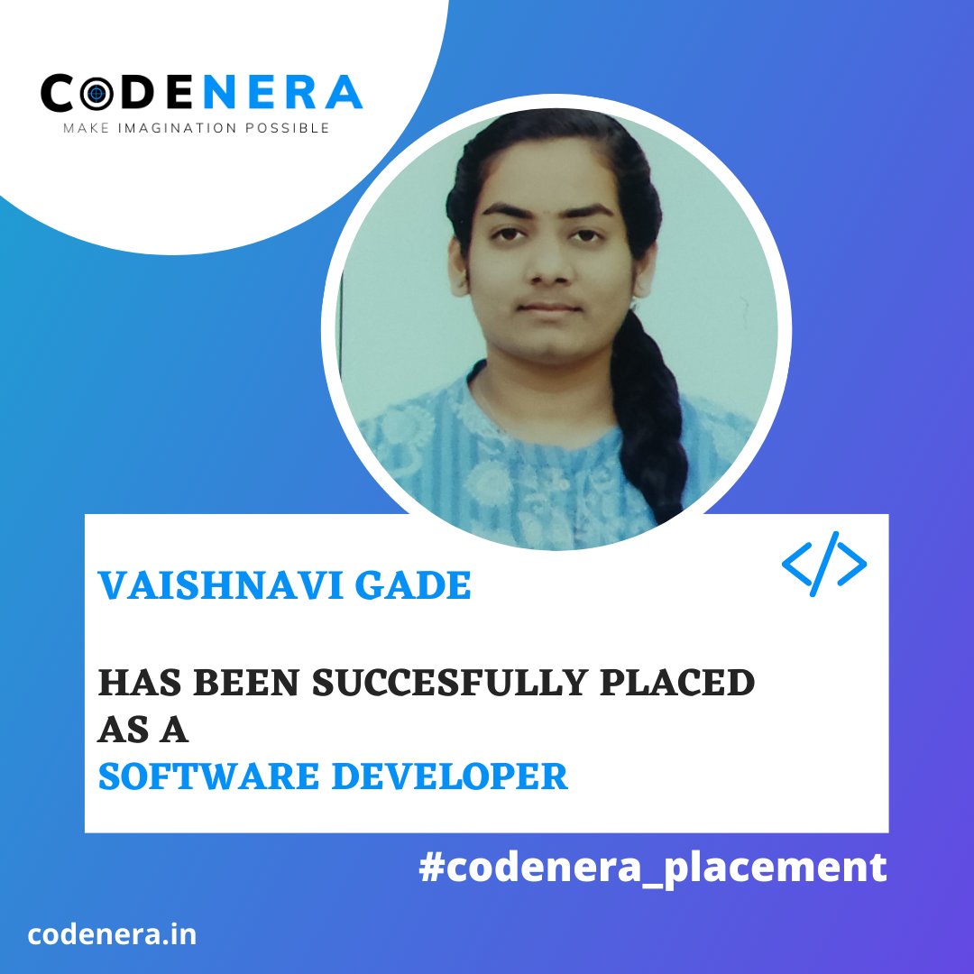 codenera_'s tweet photo. Another success story from Codenera! 🎉

Congratulations to Vaishnavi Gade for getting placed as a Software Developer 💻

Hard work + Skills + Guidance = Successful Career

We are proud to be a part of your journey. Wishing you great success ahead! https://t.co/3DvSfYyYrU