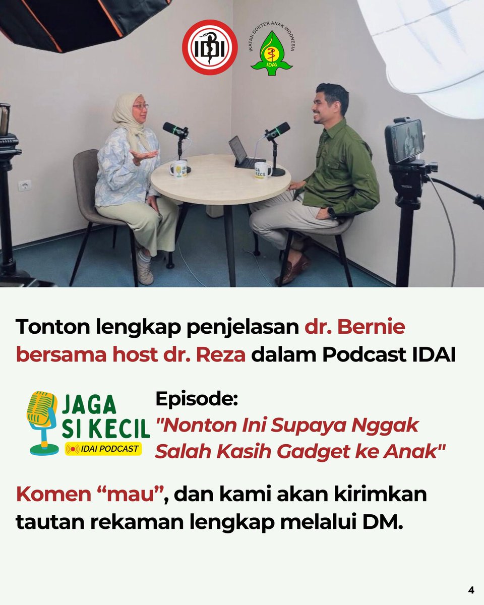idai_tweets's tweet image. Komen "mau" untuk menerima tautan
rekaman lengkap Podcast Jaga Si Kecil via DM.

#LindungiAnak
#IDAI
#IndonesiaPediatricSociety