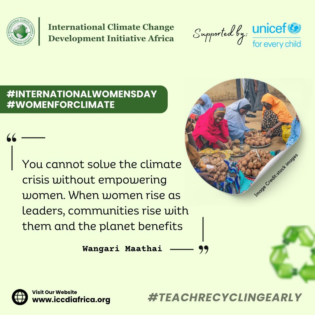 ClimateWed's tweet photo. You cannot solve the climate crisis without empowering women. When women rise as leaders, communities rise with them and the planet benefits.— Wangari Maathai

#InternationalWomensDay #WomenForClimate https://t.co/gsKoLpiHyy