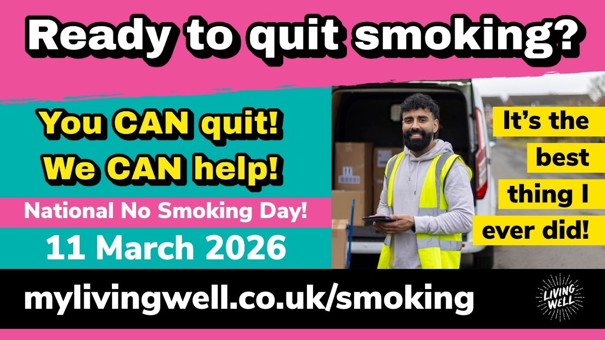 MyLivingWell1's tweet image. 🤔Thinking about quitting?
🗓️No Smoking Day 11 March is the perfect date to quit!
🚭Get FREE support from our stop smoking service &amp;amp; you’re 3 times more likely to quit for good!
👉 orlo.uk/yKr4n
📞 01274 437700
#NSD2026 #NoSmokingDay #TodayIsTheDay #YouCanQuitWeCanHelp