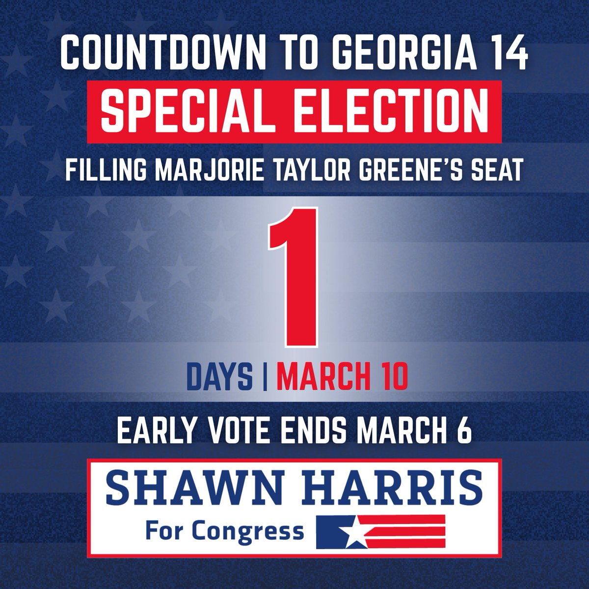 ShawnForGeorgia's tweet photo. TOMORROW is Election Day, Northwest Georgia.

This is our moment. New leadership is within reach, but only if we show up and finish the job.

Make a plan. Bring a friend. Get to the polls.

Let’s go win this. #GA14 https://t.co/JFAPrdtpMs