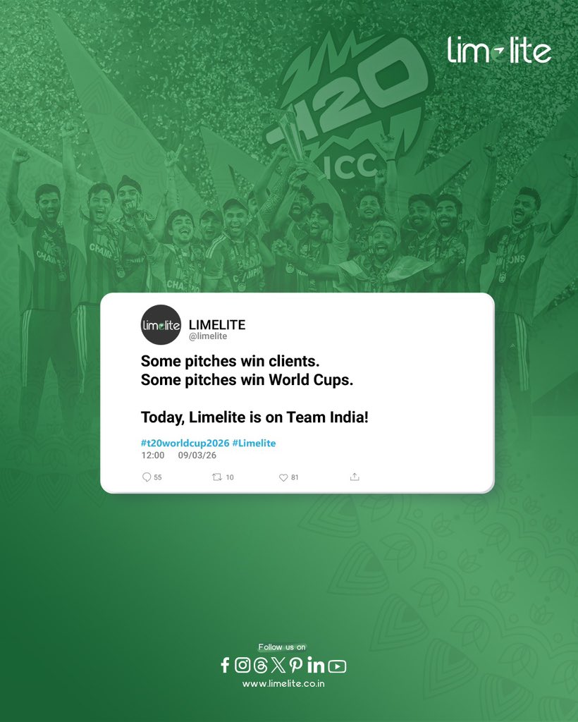Limeli8pvtltd's tweet photo. When the pitch is perfect, history gets written.
India lifts the trophy at the ICC Men’s T20 World Cup. We are celebrating every moment of it.🇮🇳🥳🍾🥂

#Congratulations #teamindia🇮🇳 #trophy #celebration https://t.co/y3VVPqIUjD