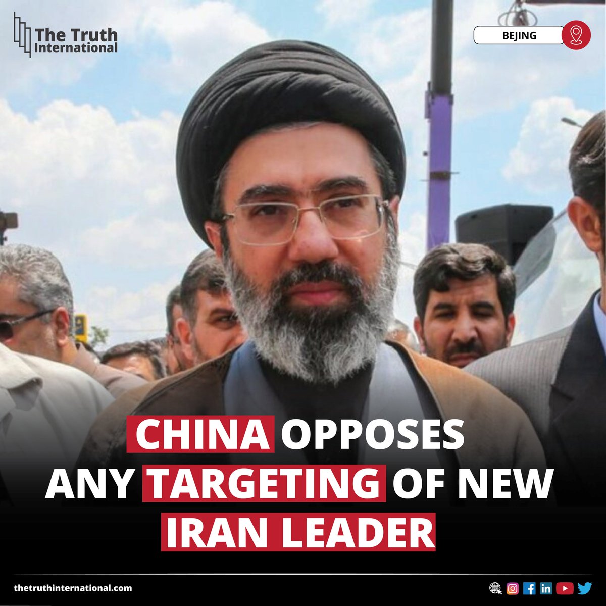 ttimagazine's tweet image. China opposes any targeting of new Iran leader

FOR FULL STORY: thetruthinternational.com/china-opposes-…

#China #Opposes #Targeting #New #IranLeader #MojtabaKhamenei #Bejing #TTI