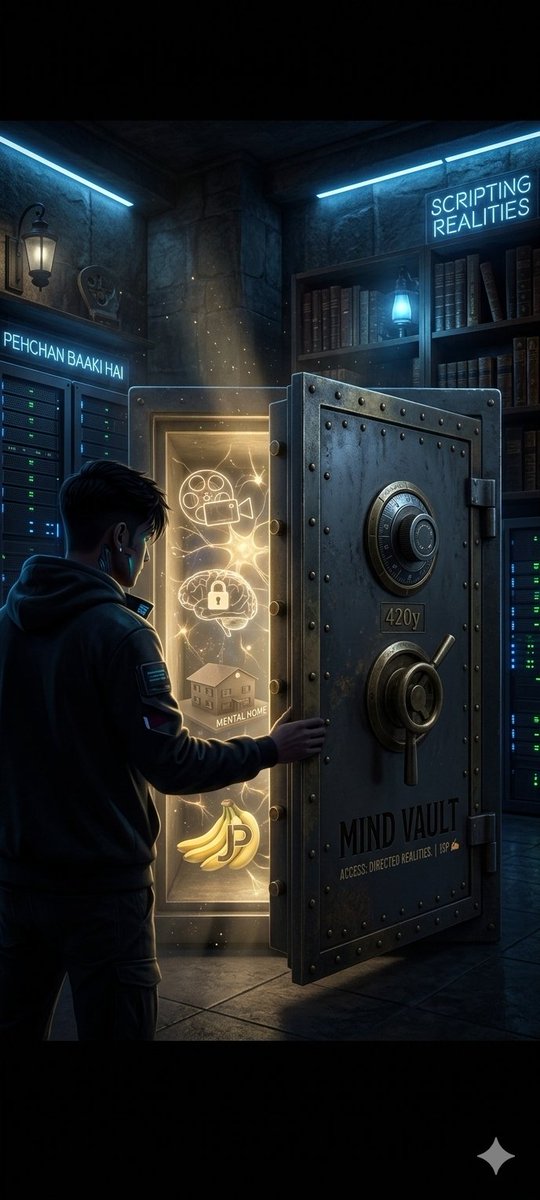 Mind_Vault_420y's tweet image. Duniya ko lagta hai ki tijori (Vault) mein sirf sona aur chandi rakha jata hai. Maine apni tijori mein kuch aur hi chhupa rakha hai.
​#MindVault #TheDirector #Prayagraj #Pehchan #MentalHome #JSP✍️