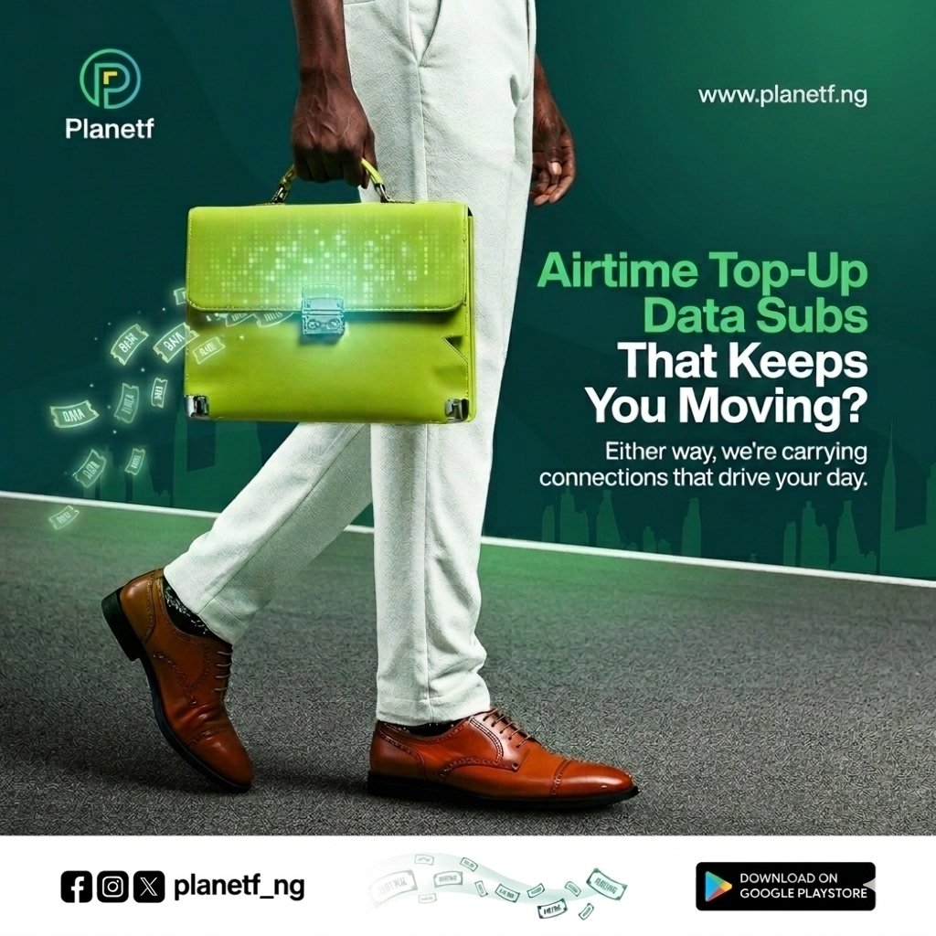 PlanetF_NG1's tweet photo. New week, new goals, same reliable connection.
Don’t let a low balance slow down your hustle.
Whether it's clearing your emails or staying connected on the go, we've got you covered.
Planetf: Powering your Monday productivity.
https://t.co/JlFHK0uoC1
#planetf
#TechLifestyle https://t.co/WajxvogdXV