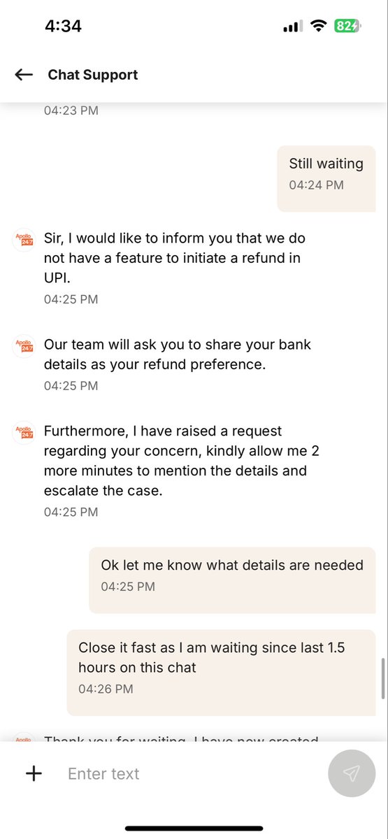 KillerVarun's tweet photo. @Apollo24x7 since last 24 hours i am struggling with a refubd issue. And I am with your chat team since last 1.5 hours who are now telling me that I would get a callback after 48 hours. Is this how you treat your customers https://t.co/Bu2u8LB0Y9