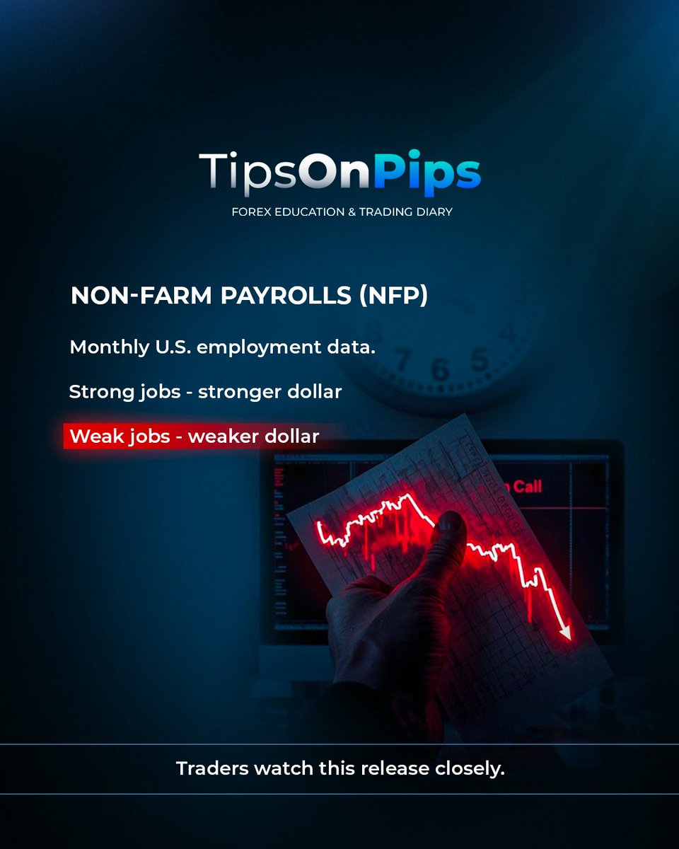 tipsonpips_'s tweet photo. Economic data releases often drive the largest movements in currency markets.

Employment data, inflation figures, and central bank interest rate decisions remain key indicators traders monitor when analyzing forex markets.

#Forex #Trading #EconomicData #CentralBanks #CurrencyMarkets
