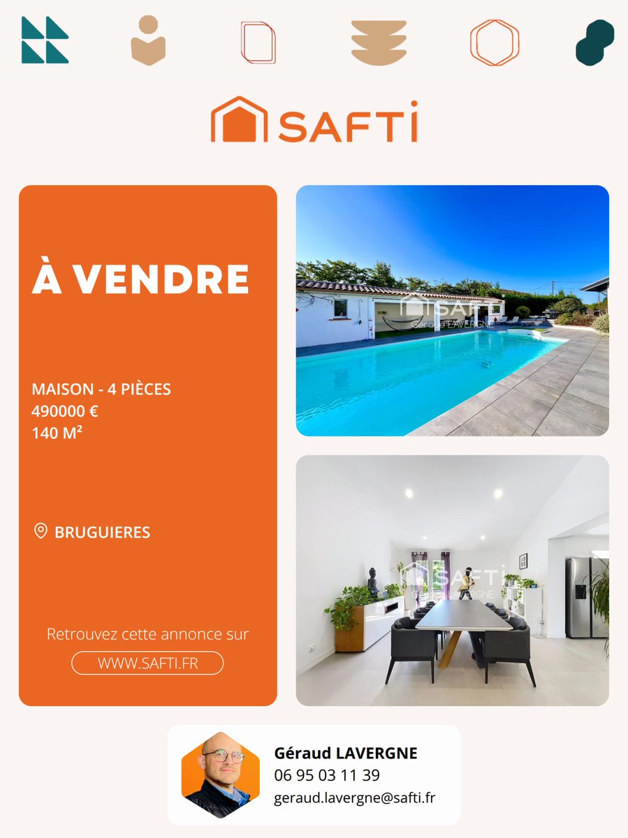 GeraudSafti's tweet photo. ✨ Nouveau | À vendre | BRUGUIERES 📍

Entre Saint-Sauveur et Cépet, sur la commune de Bruguières, découvrez cette maison de 140 m² entièrement rénovée avec des prestations de grande qualité. Conçue pour offrir un cadre de vie moderne et (...) https://t.co/NyntlQ0tg6