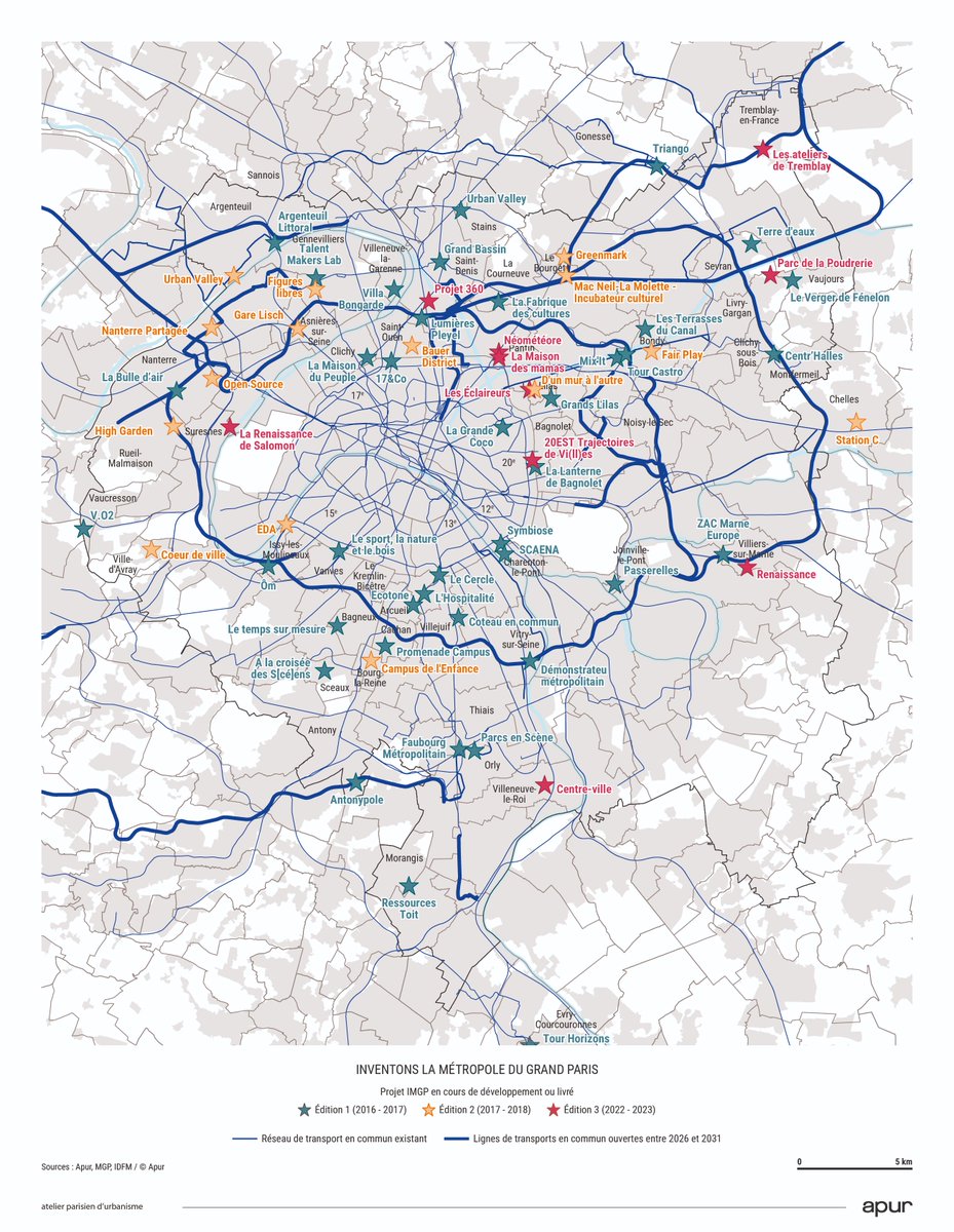 GrandParisMGP's tweet photo. Développer des projets urbains innovants et durables, intégrant des dimensions environnementales, sociales et économiques, c'est l'objectif de l'appel à projets Inventons la Métropole du Grand Paris (#IMGP).

Depuis son lancement en 2016, 15 projets ont été livrés et 52 sont en cours de développement.

À l'occasion de l'ouverture aujourd'hui, lundi 9 mars 2026, du Marché international des professionnels de l'#immobilier (#MIPIM2026), découvrez la carte des projets Inventons la Métropole du Grand Paris, programme qui contribue à façonner une Métropole plus résiliente et inclusive.

https://t.co/2lcC6YWWdj | @__Apur__