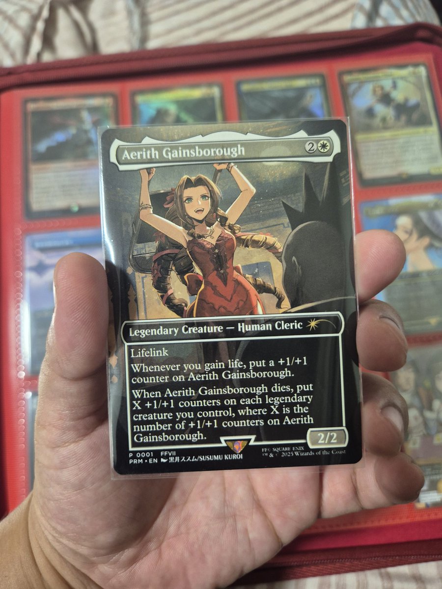 Got this in the mail today. Thanks <a href="/stillman_steve/">Still Steve, Man</a> for entrusting your Aerith card with me. She makes a fine addition to my PC! Only 40+ cards left till the collection is complete!
