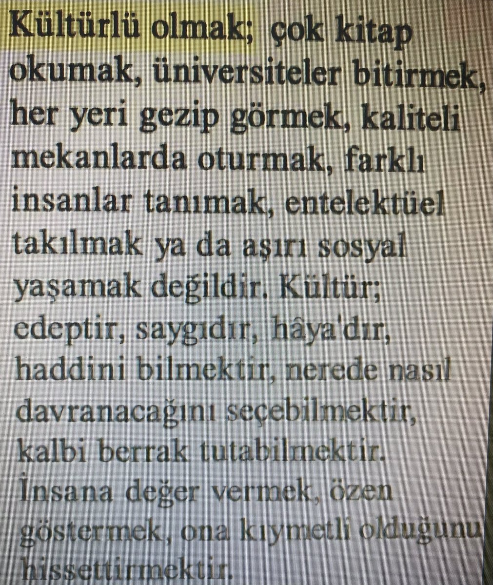 Kültürlü olabilmek ne demek!!