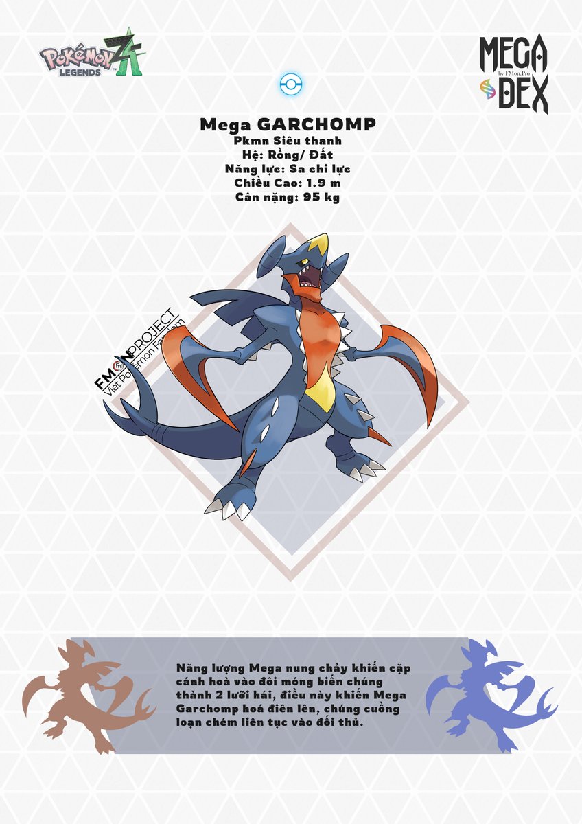 blawn_z's tweet image. [FANART]
mega psuedo-legends pokemon in official art style 
sorry i've been busy lately. now i come back posting this.
#PokemonLEGNDSZA #psuedopokemon #garchomp #baxcalibur