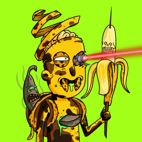 Peylay's tweet photo. Happy #MutantMonday to everyone!!! 🧪🍌🐒🧟

Had a chance to work out a deal to secure this M1 last week and didn't think twice....

Always had my eye on this beauty bc it's stacked! Laser eye with rotten banano backpack and a banana sign!?!

Check em out today!! 👀🔥

https://t.co/GOELVBqA4K