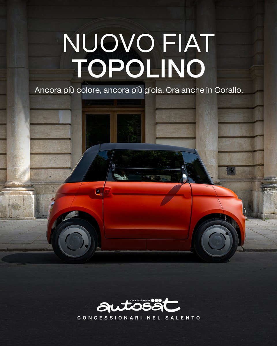 GruppoAutosat's tweet photo. Nuova @Fiat  Topolino.
Pensata per muoversi con semplicità in città. La nuova versione con più colore, tecnologia e praticità, con il  display da 5,7” e una guida ancora più intuitiva. 🚘
📍Passa da @GruppoAutosat  a scoprirla https://t.co/0yZ4wKH4sd