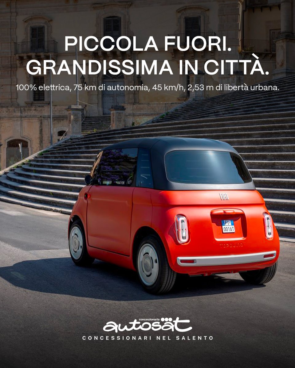 GruppoAutosat's tweet photo. Nuova @Fiat  Topolino.
Pensata per muoversi con semplicità in città. La nuova versione con più colore, tecnologia e praticità, con il  display da 5,7” e una guida ancora più intuitiva. 🚘
📍Passa da @GruppoAutosat  a scoprirla https://t.co/0yZ4wKH4sd