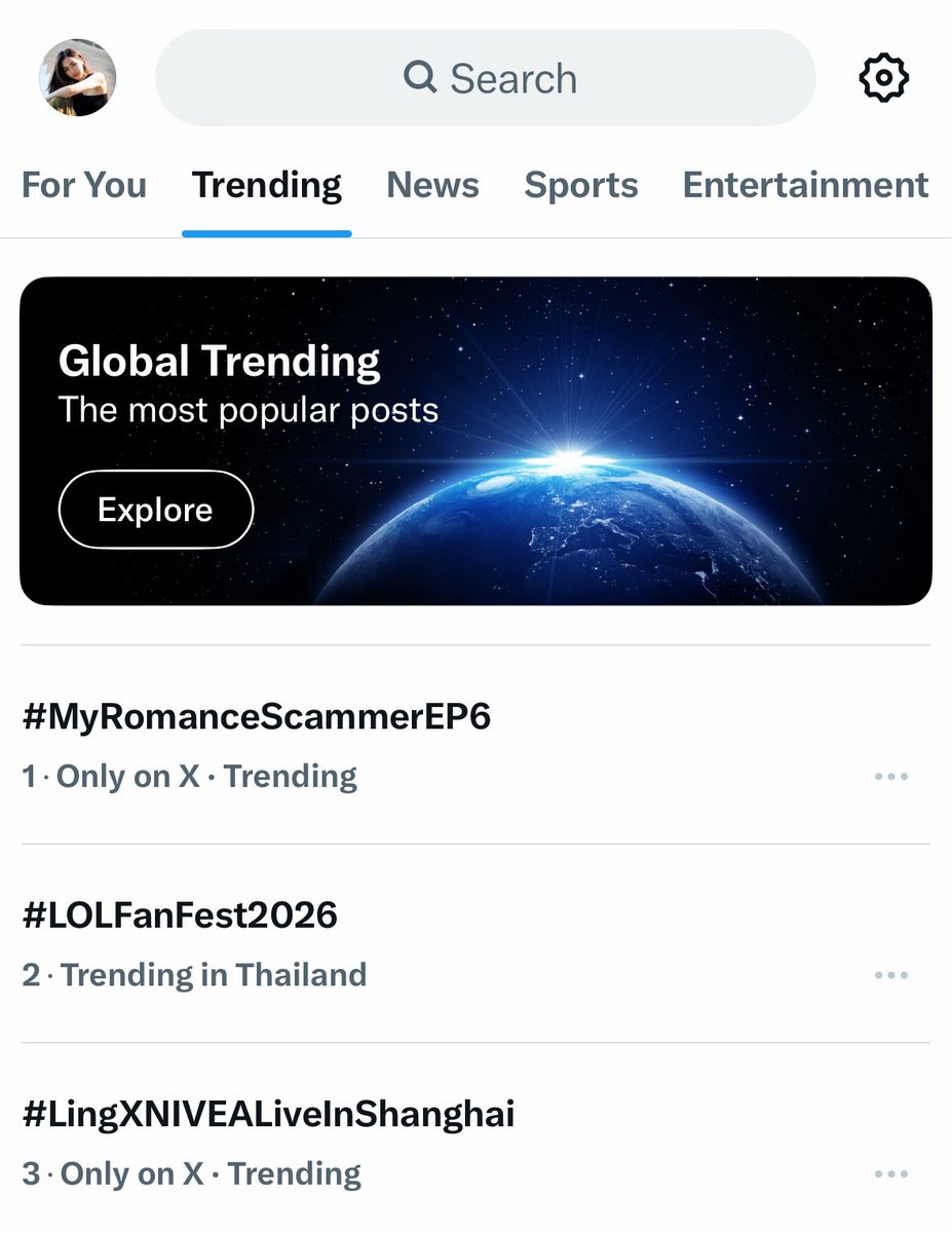Top 3 trending in Thailand 😍

LING NIVEA BRAND FRIEND 
#LingXNIVEALiveInShanghai
#หลิงหลิงคอง #linglingkwong