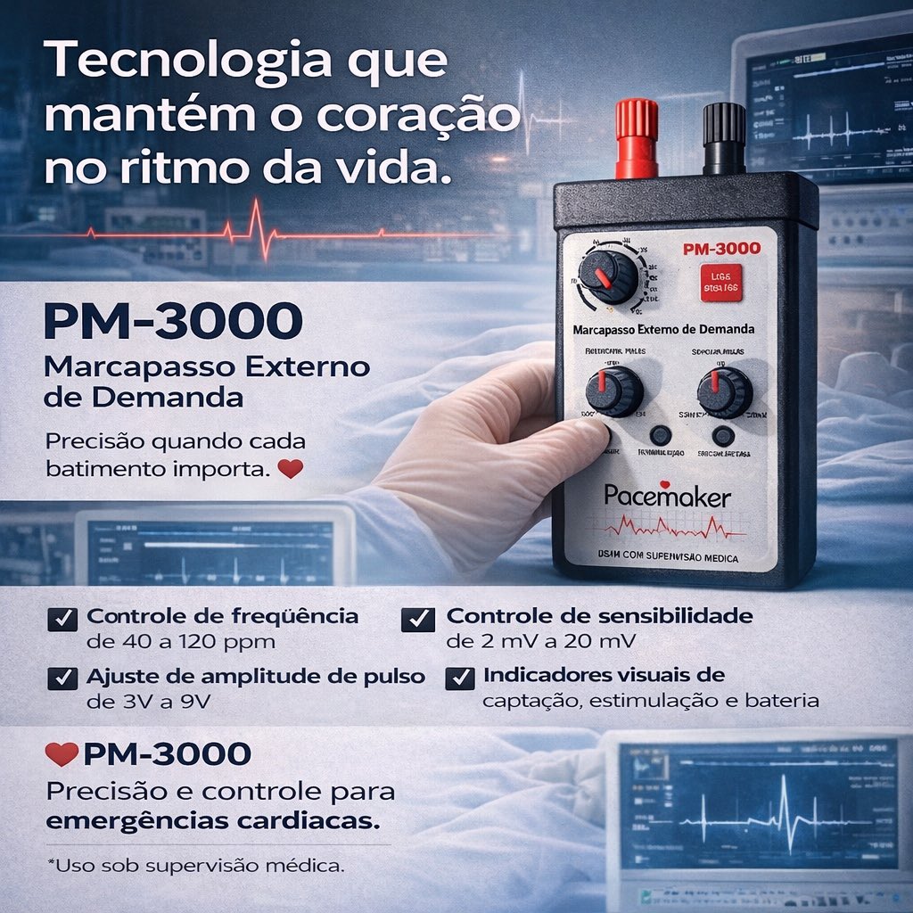 cardiosystemsp's tweet photo. Gerador de pulso, Marcapasso Cardíaco Provisório Externo de Demanda, unicameral, transvenoso, portátil, projetado especialmente para facilitar o manuseio em estimulação cardíaca temporária artificial pré ou pós-operatória e normalização de distúrbios da condução elétrica cardíaca https://t.co/ZQzsJTLsM0