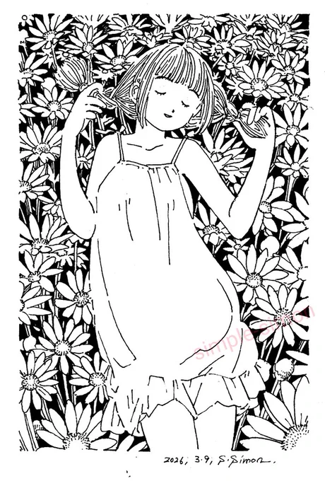 本日の1枚
「マーガレット」
ある種、花の典型のように感じます☺️
通常運転のハガキサイズ絵です。 