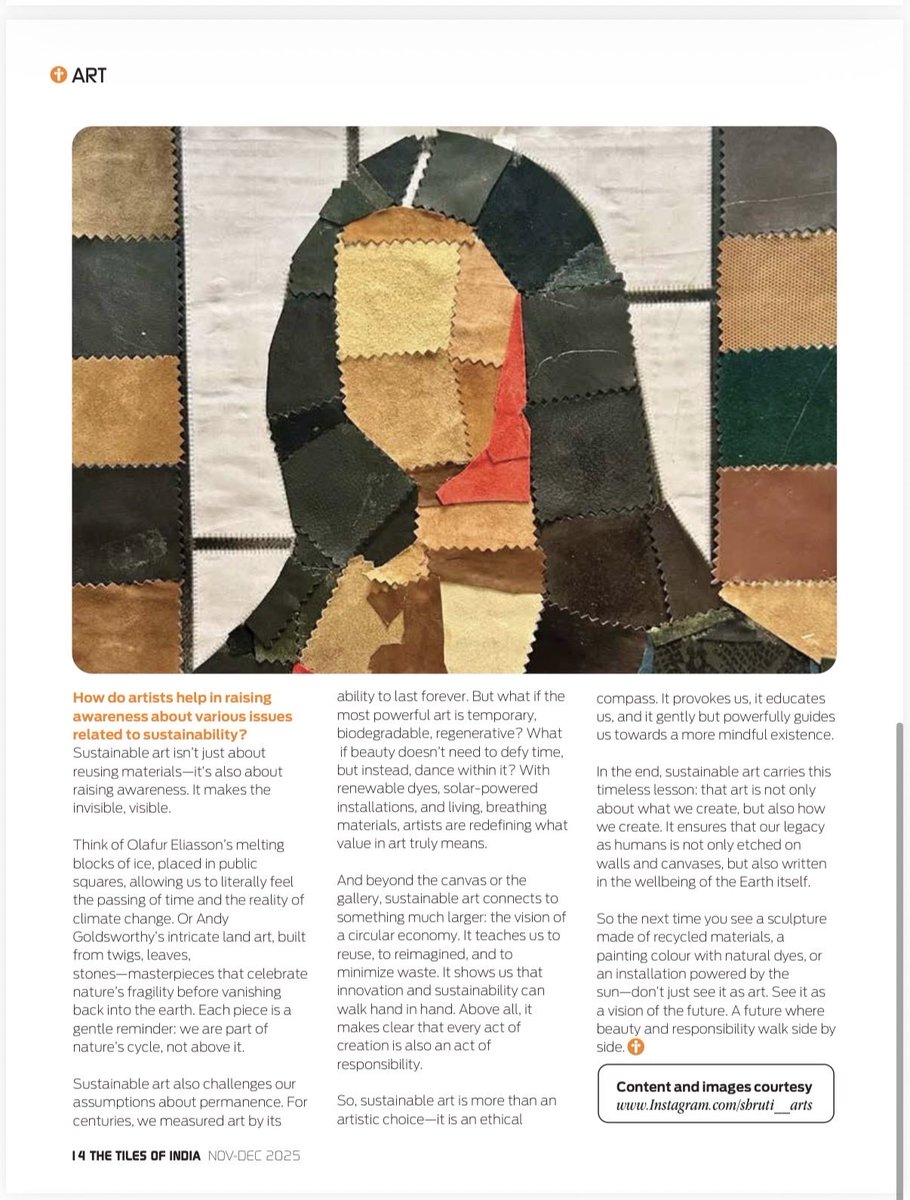 sumplesh's tweet photo. Grateful to The Tiles of India magazine for this feature on sustainable art. #thetilesofindia
Gratitude 🙏 https://t.co/DhrUZ66Ack