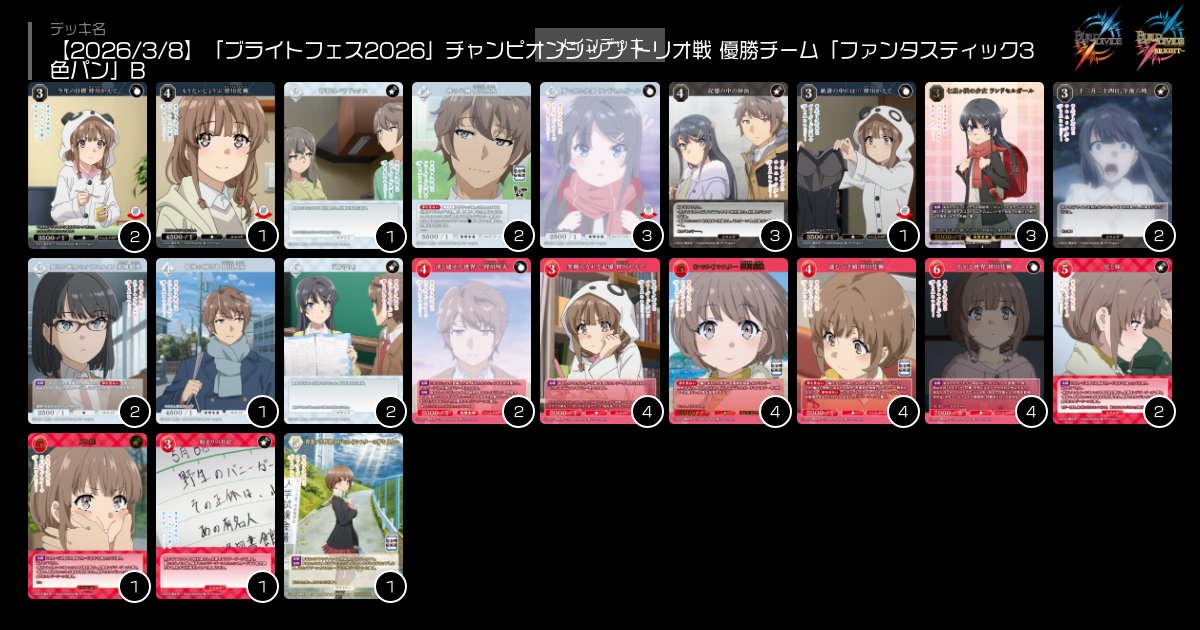 ◤◢◤#ブライトフェス 2026◢◤◢ チャンピオンシップ トリオ戦 優勝