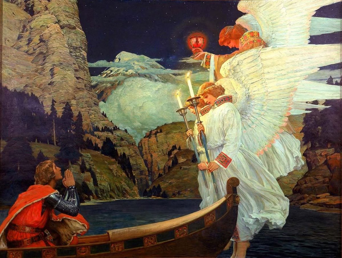 The Knight of the Holy Grail ~ Frederick J. Waugh, 1912.