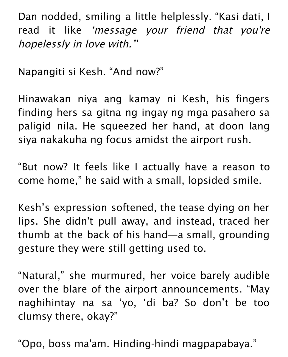 lengwrites's tweet photo. simple reminders

now that he and kesh are finally together, an old routine hits differently for dan.

— a rolesh fluff drabble
615 words