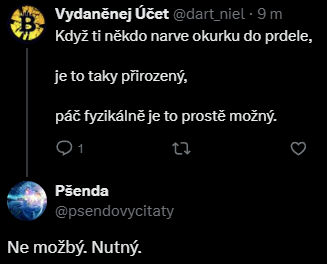 Kdo jí tam Pšendovi narve?!🤔

Nutně to potřebuje.