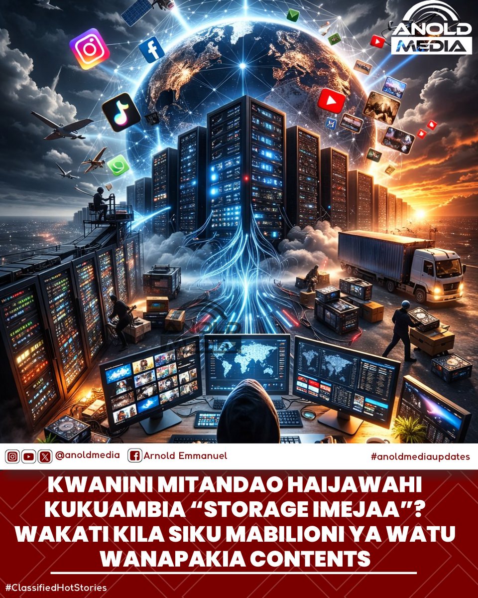 Kila siku mamilioni ya watu wanapost picha na video…
lakini hakuna hata siku app imewahi kusema imejaa.
👉 Data zote zinaenda wapi?
👉 Hizi kampuni zina storage isiyoisha?